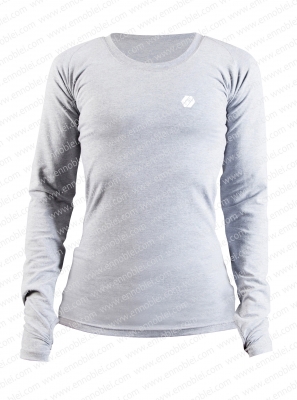 Ennoble-416 Ladies Basic Shirt Long Sleeve Light Grey