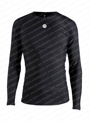 Ennoble-394 Mens Compression Shirt Long Sleeve Black