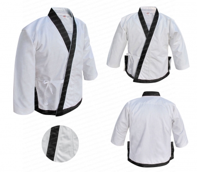 Ennoble-689 Shoto White Jacket With 40mm Stripes