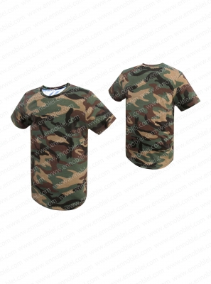 Ennoble-589 Camouflage Woodland Design T-Shirt