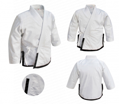 Ennoble-697 Shoto Jacket White With Stripe At Bottom