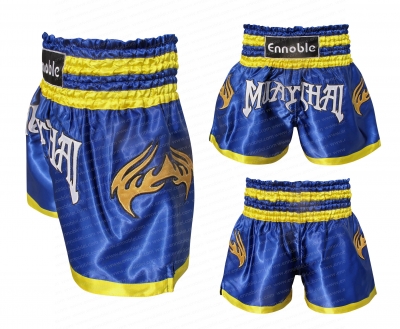Ennoble-677 Muay Thai Shorts Blue Gold