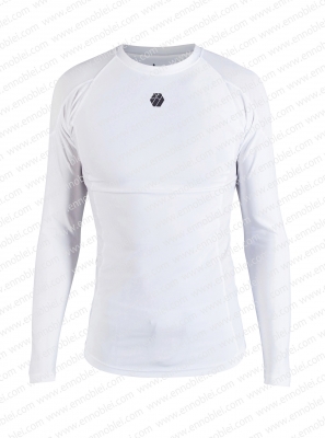 Ennoble-395 Mens Compression Shirt Long Sleeve White