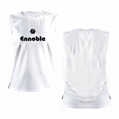 Ennoble-718 Ladies Mesh White Tank Top