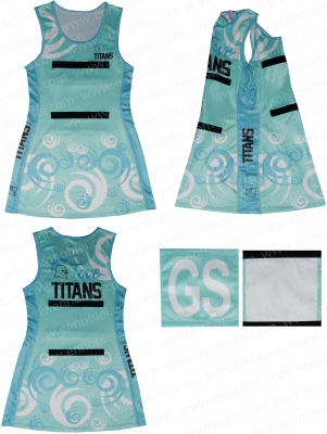Ennoble-727 Netball Dress With Patches