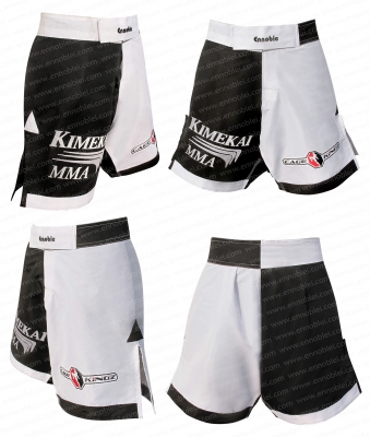 Ennoble-665 Kimekai MMA Shorts Black White