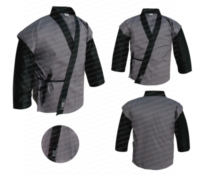 Ennoble-675 Gengi Gray & Black Jacket with Funny Shoulder