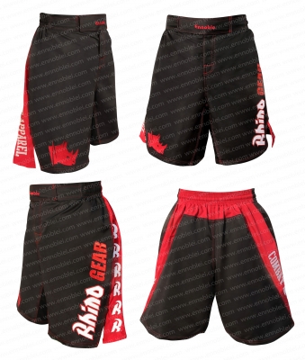 Ennoble-666 Rhino Gear MMA Shorts Black Red